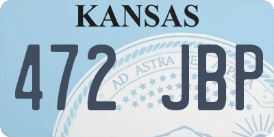 KS license plate 472JBP