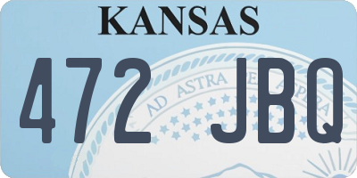 KS license plate 472JBQ