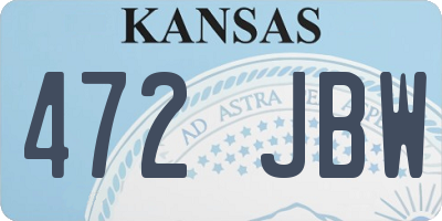 KS license plate 472JBW