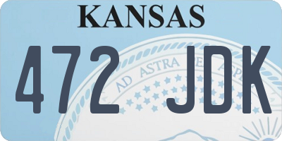 KS license plate 472JDK