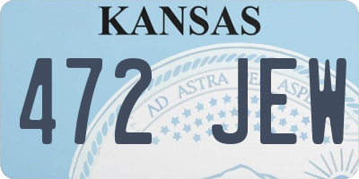 KS license plate 472JEW