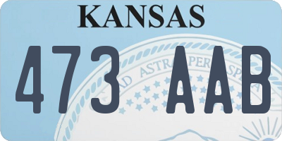 KS license plate 473AAB