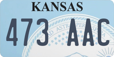 KS license plate 473AAC