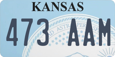 KS license plate 473AAM