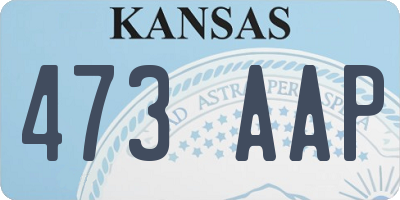 KS license plate 473AAP