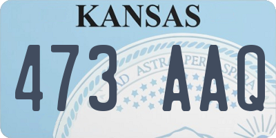 KS license plate 473AAQ