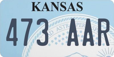 KS license plate 473AAR