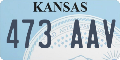 KS license plate 473AAV