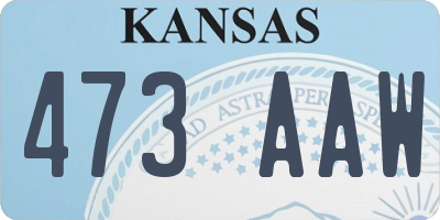 KS license plate 473AAW