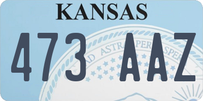 KS license plate 473AAZ
