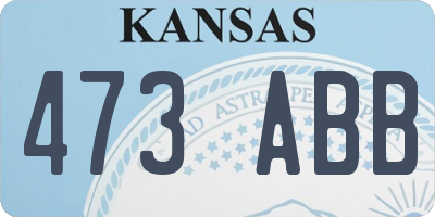 KS license plate 473ABB