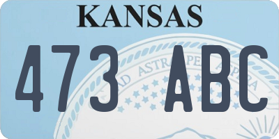 KS license plate 473ABC