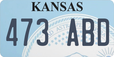 KS license plate 473ABD