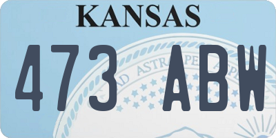 KS license plate 473ABW