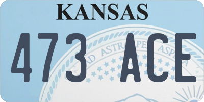 KS license plate 473ACE