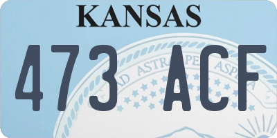 KS license plate 473ACF