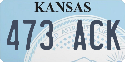 KS license plate 473ACK