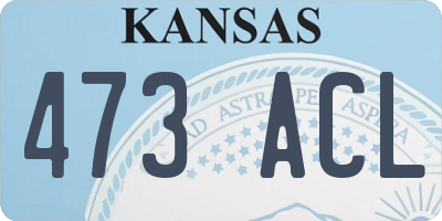 KS license plate 473ACL