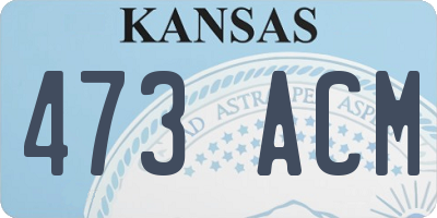 KS license plate 473ACM