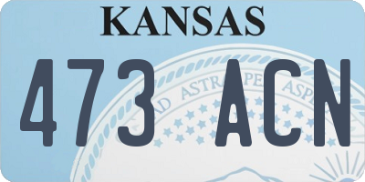 KS license plate 473ACN