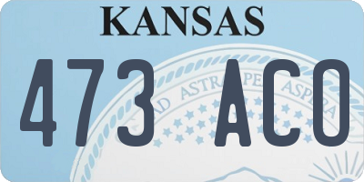 KS license plate 473ACO