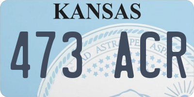 KS license plate 473ACR