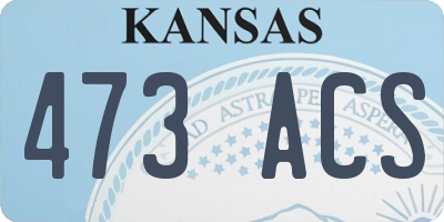 KS license plate 473ACS