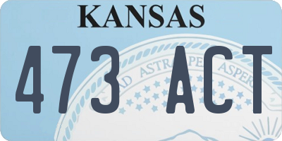 KS license plate 473ACT