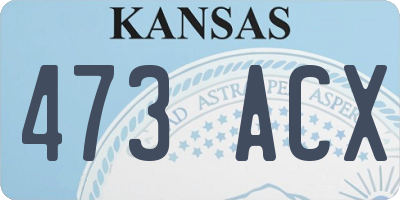 KS license plate 473ACX