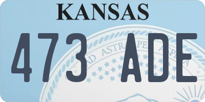 KS license plate 473ADE