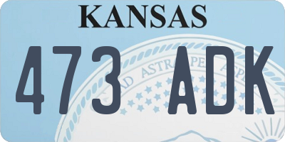 KS license plate 473ADK