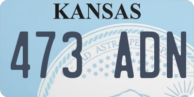 KS license plate 473ADN
