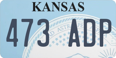 KS license plate 473ADP