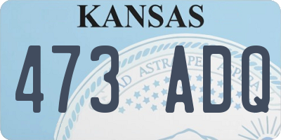 KS license plate 473ADQ