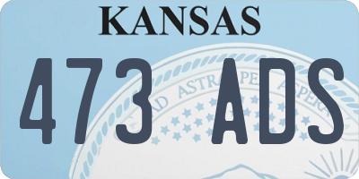 KS license plate 473ADS
