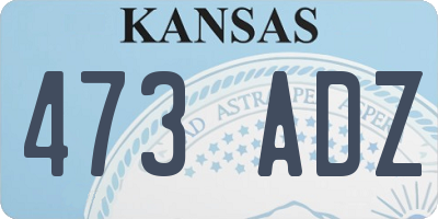 KS license plate 473ADZ