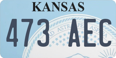 KS license plate 473AEC