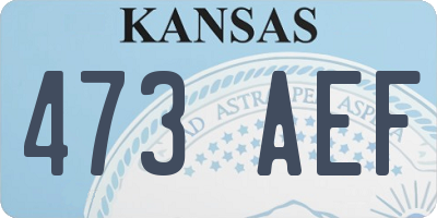 KS license plate 473AEF