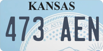 KS license plate 473AEN