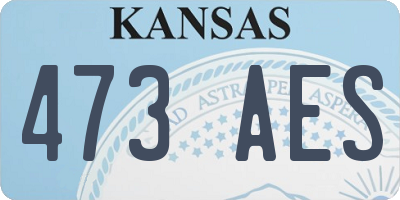 KS license plate 473AES