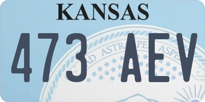 KS license plate 473AEV