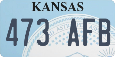 KS license plate 473AFB
