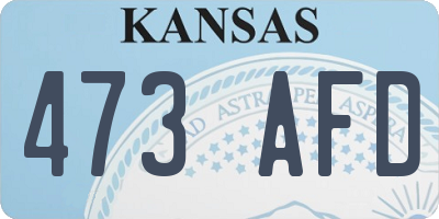 KS license plate 473AFD
