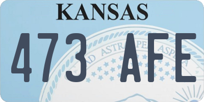 KS license plate 473AFE