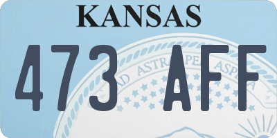 KS license plate 473AFF