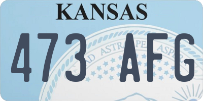 KS license plate 473AFG