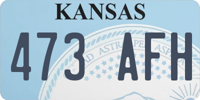KS license plate 473AFH