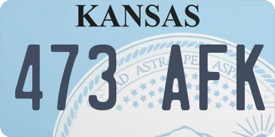 KS license plate 473AFK