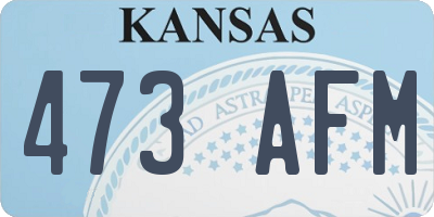 KS license plate 473AFM
