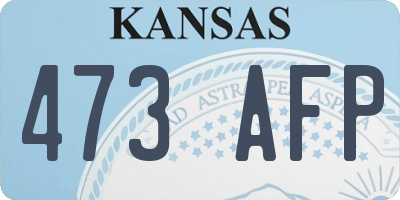 KS license plate 473AFP